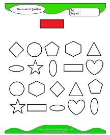 Geometrik Şekilleri Boya Çalışma Sayfaları